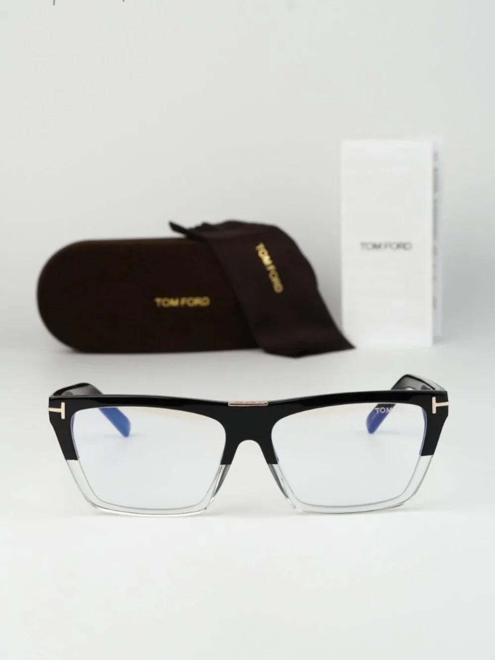 Tom Ford Women Eyeglasses Black Crystal Cat Eye FT5912-B 005 NEW AUTHENTIC